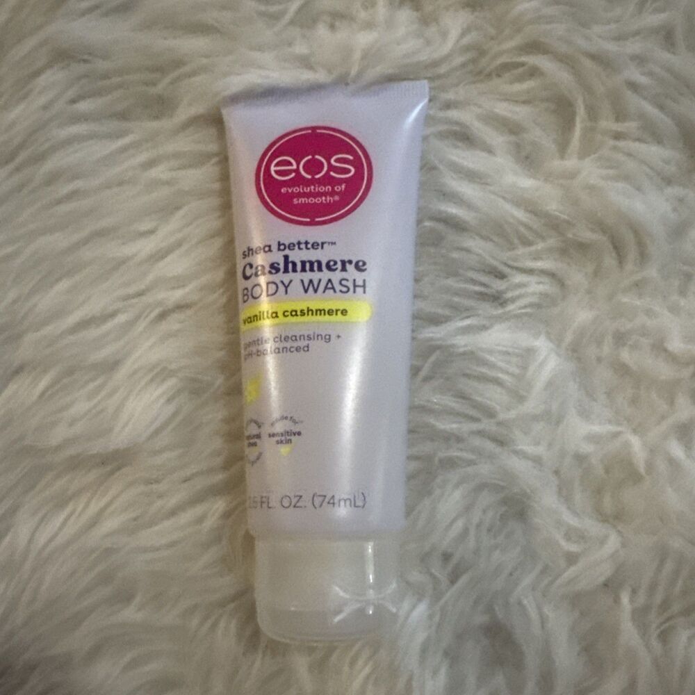 Eos 24H Moisture Travel Body Wash- Vanilla Cashmere, Travel Size Essential, To